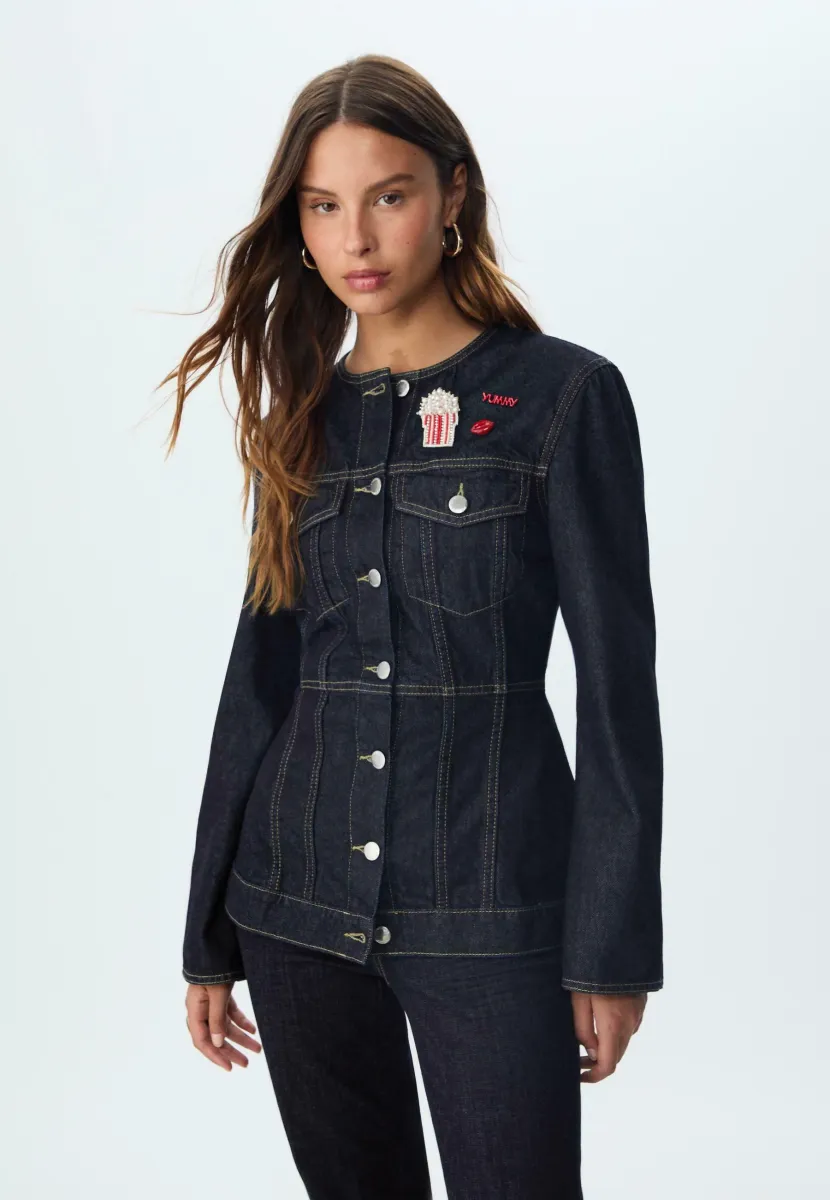 FITTED - Jeansjacke - dark blue