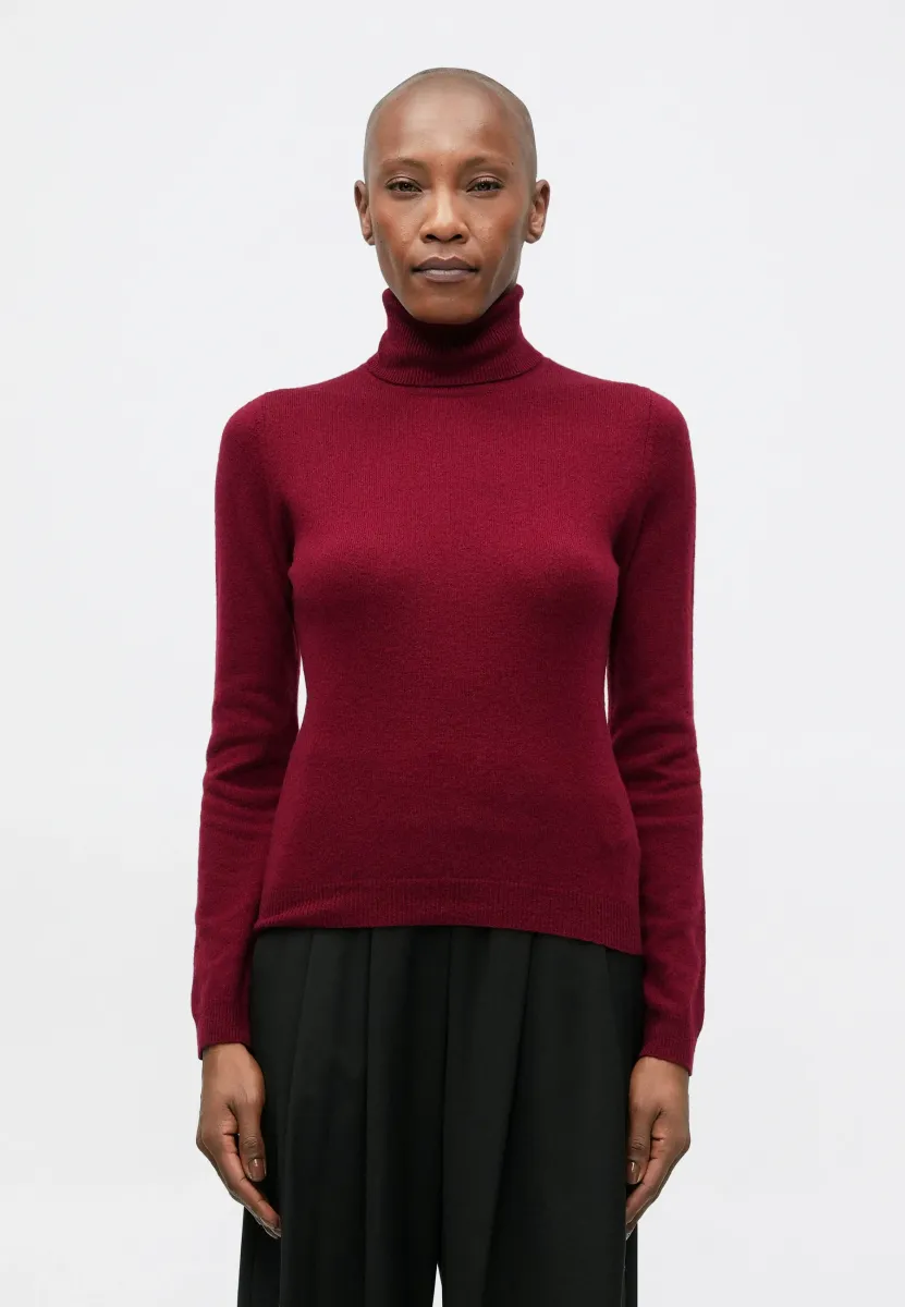 FITTED ROLL NECK - Strickpullover - mulberry