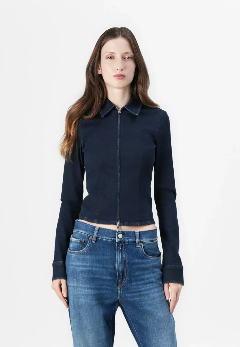 FITTED TOUCH JACKET - Jeansjacke - dark blue