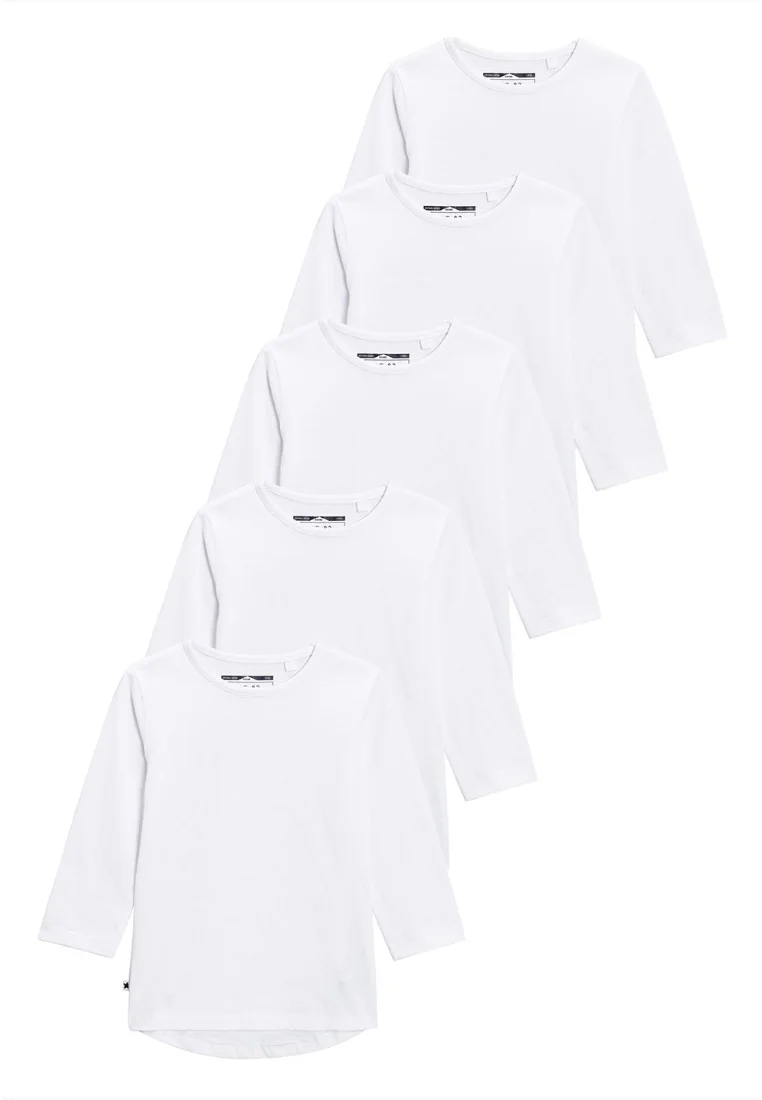 FIVE PACK - Langarmshirt - white