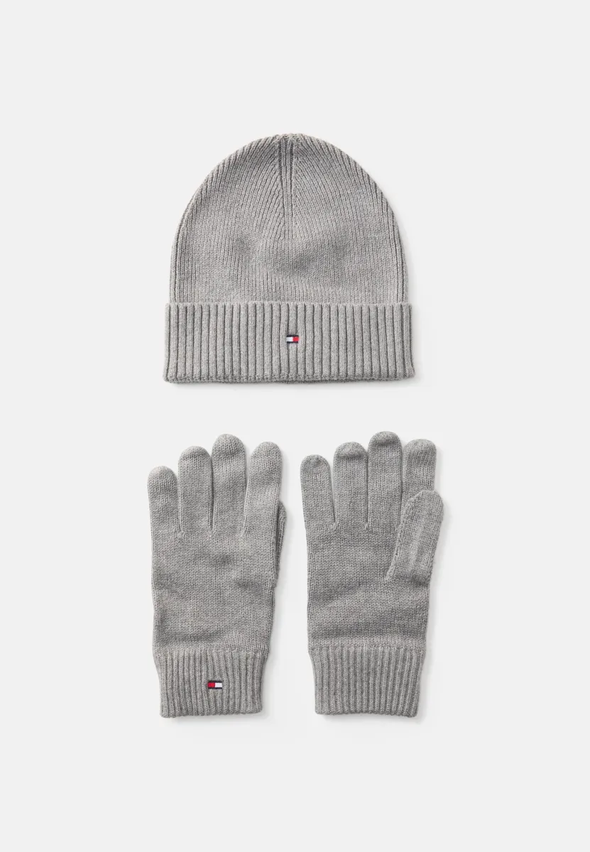 FLAG BEANIE & GLOVE SET UNISEX - Fingerhandschuh - mid grey heather