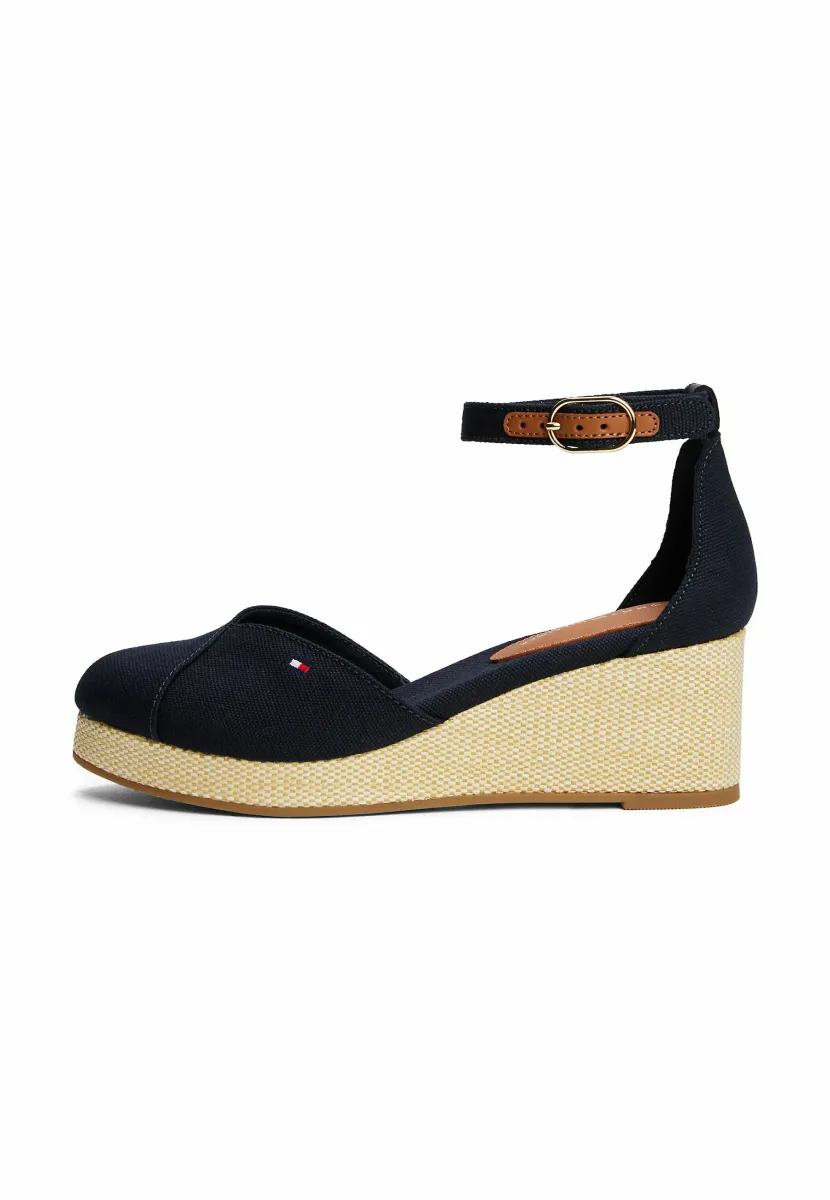 FLAG CLOSED TOE MID WEDGE - Plateaupumps - space blue