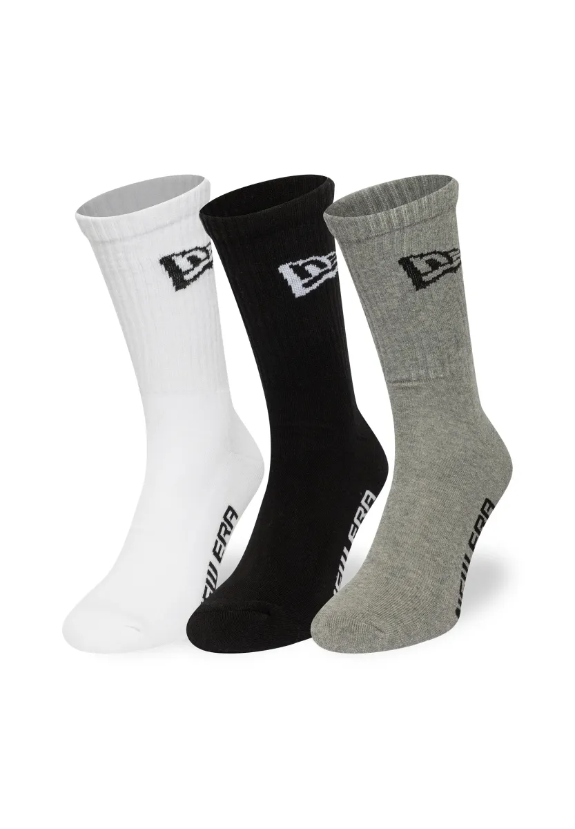 FLAG CREW UNISEX 3 PACK - Socken - white/grey/black