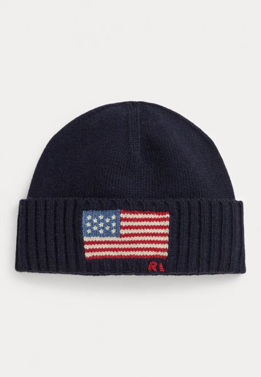 FLAG-INTARSIA WOOL-BLEND BEANIE - Mütze - collection navy