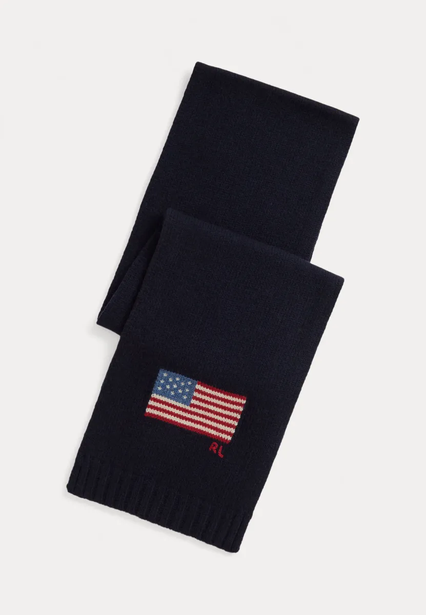 FLAG KNIT WOOL-BLEND SCARF - Schal - collection navy