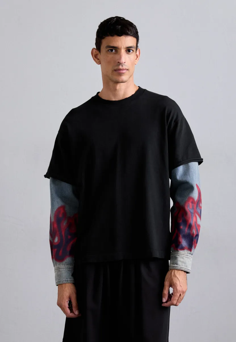 FLAMES HYBRID - Sweatshirt - vintage black