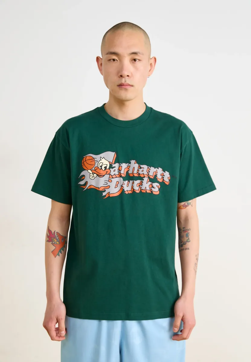 FLAMING DUCKS - T-Shirt print - conifer