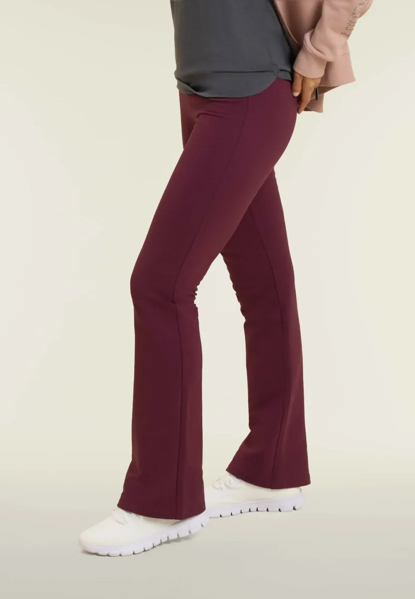 FLARE IN ELASTICIZZATA - Stoffhose - bordeaux