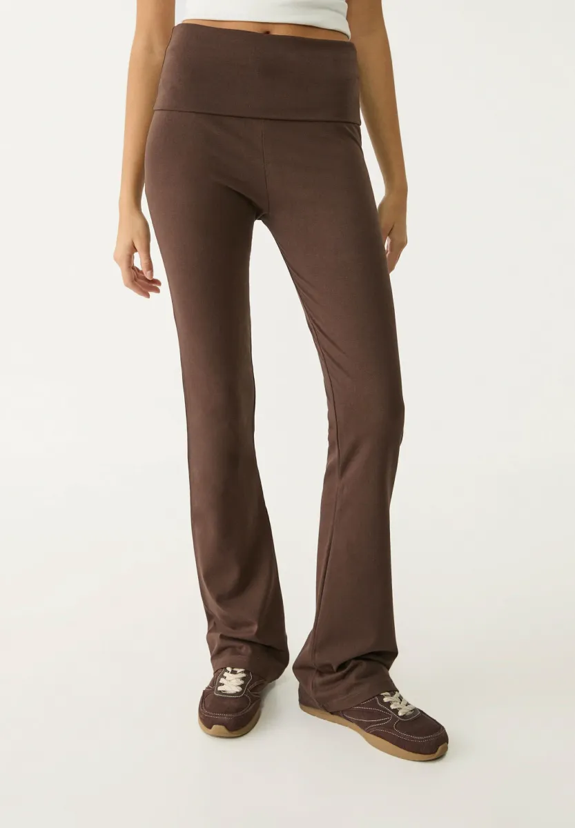 FLARED - Stoffhose - dark brown