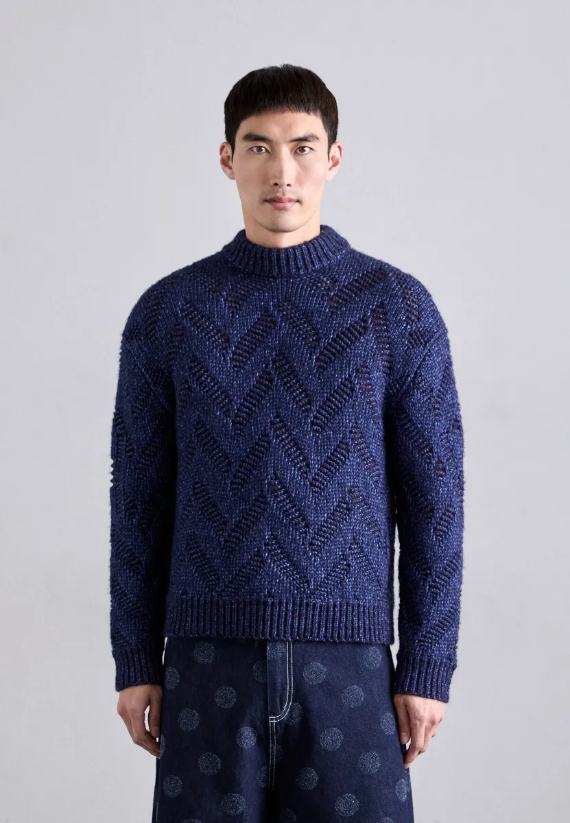 FLAT CREWNECK - Strickpullover - navy