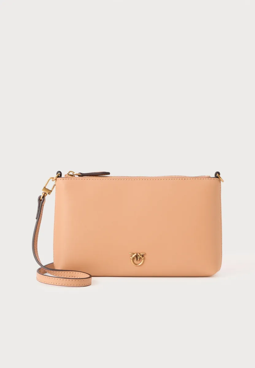 FLAT HORIZONTAL MINI - Umhängetasche - rosa toast/antique gold-coloured