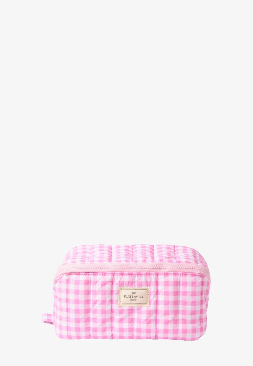 FLAT LAY MAKEUP BOX BAG - Kosmetiktasche - pink gingham
