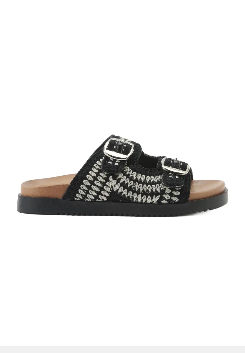FLAT - Pantolette flach - black