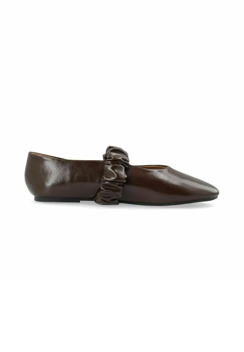 FLAT - Riemchenballerina - brown