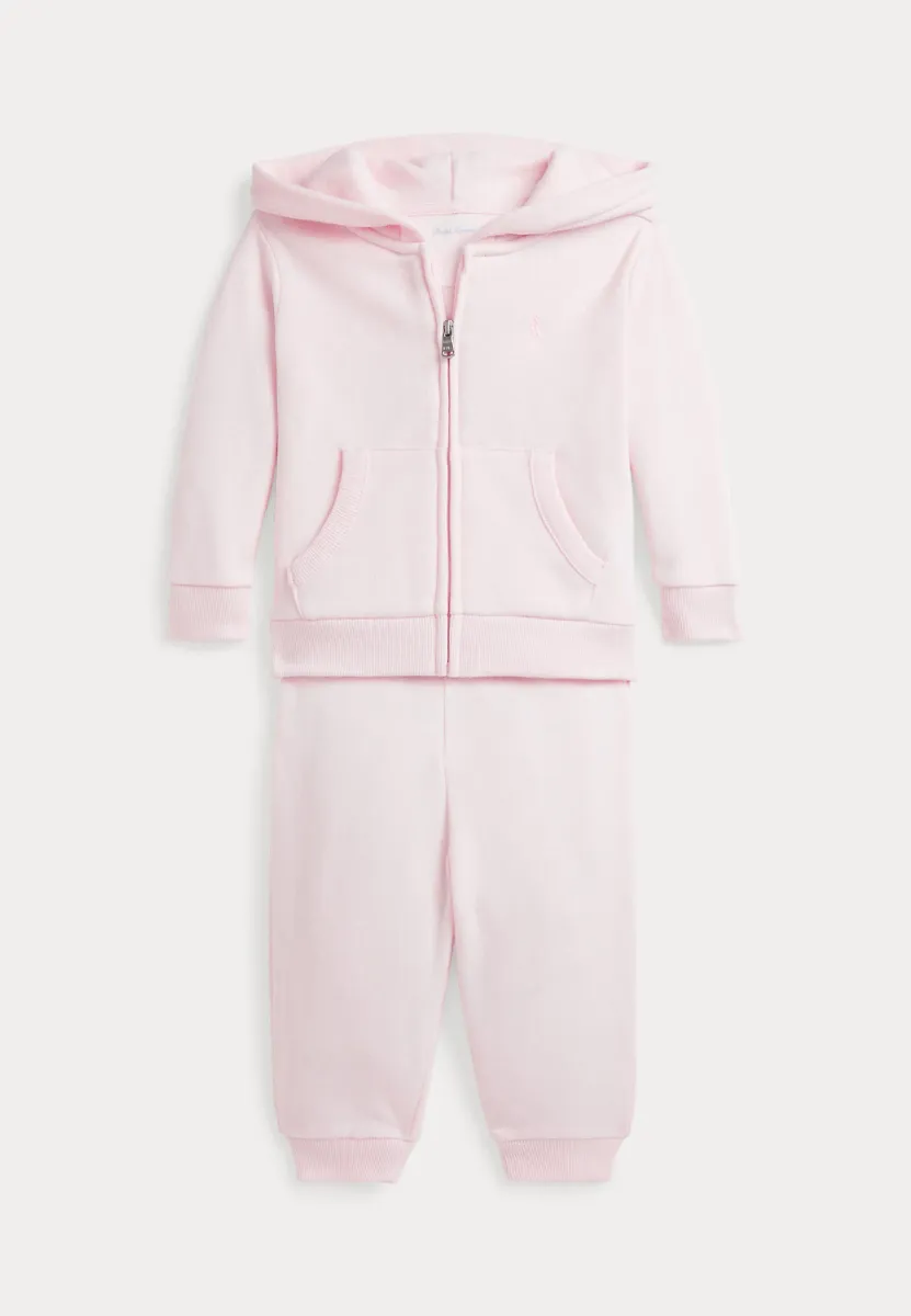 FLEECE FULL ZIP HOODIE & JOGGER PANT SET - Sweatjacke - delicate pink