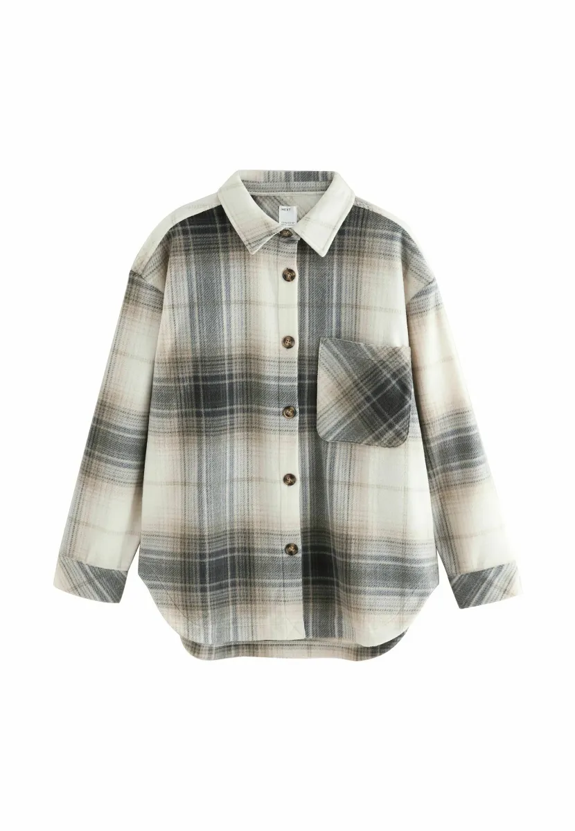 Fleecejacke - black white check