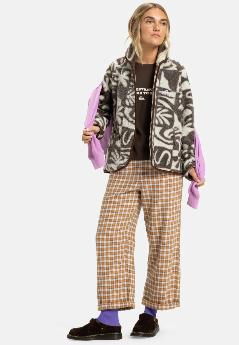 Fleecejacke - chocolate brown chalok checker