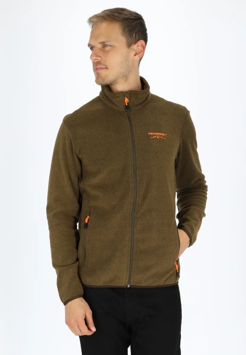 Fleecejacke - forest green melange orange
