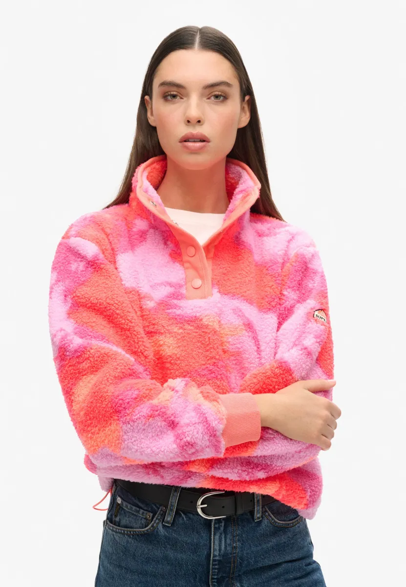 Fleecepullover - brush camo coral