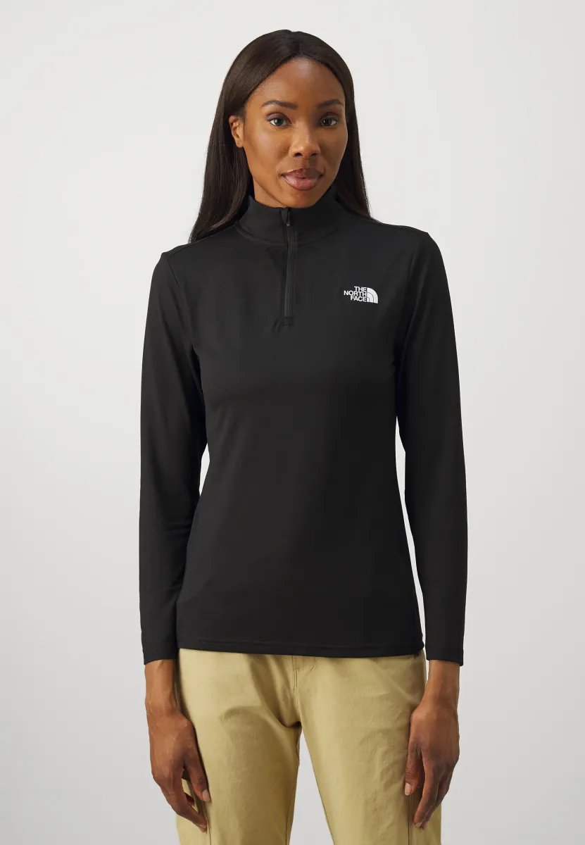 FLEX 1/4 ZIP TEE SLIM - Langarmshirt - black
