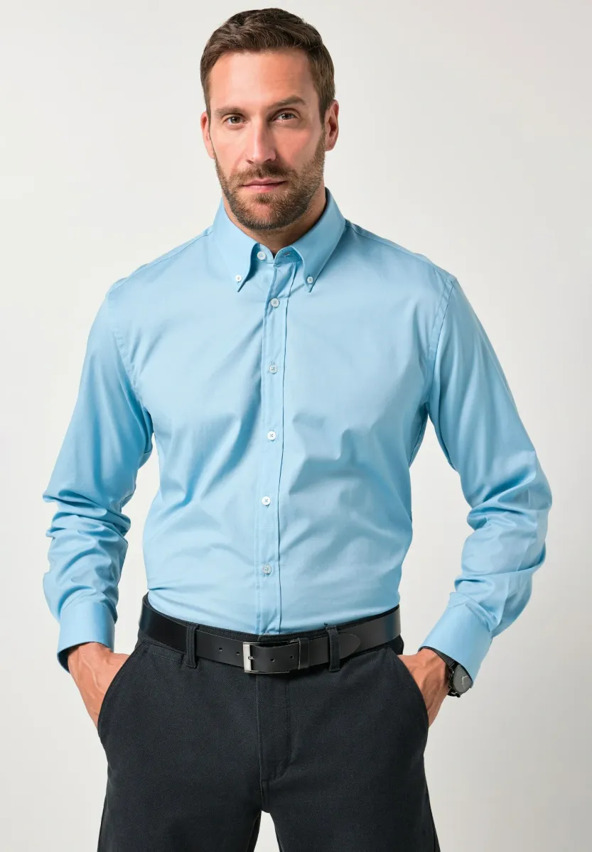 FLEXNAMIC BUTTON-DOWN COLLAR MODERN BASIC FIT - Hemd - grey blue