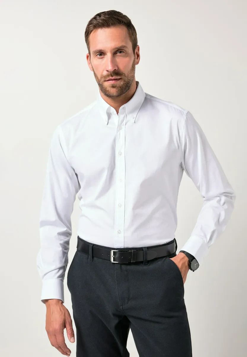 FLEXNAMIC BUTTON-DOWN COLLAR MODERN BASIC FIT - Hemd - snow white
