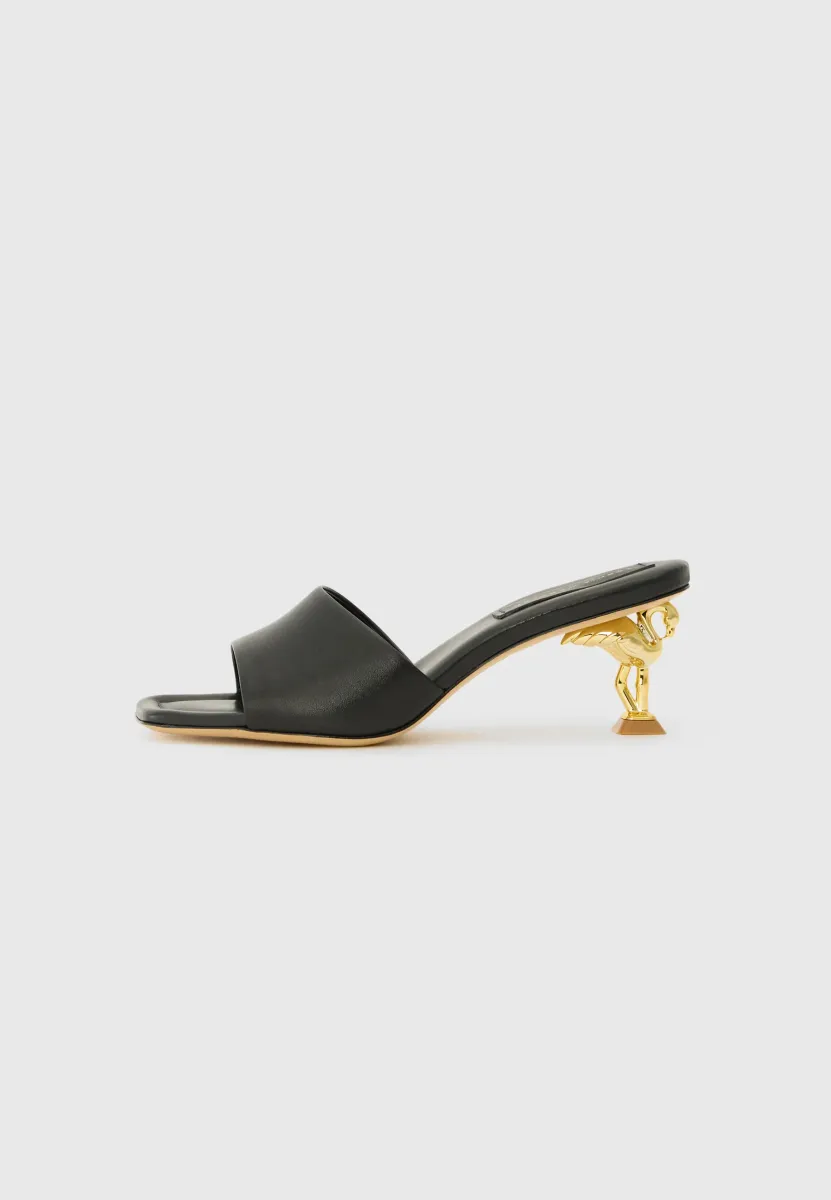 FLO FLAMINGO LOW MULE - Pantolette hoch - black