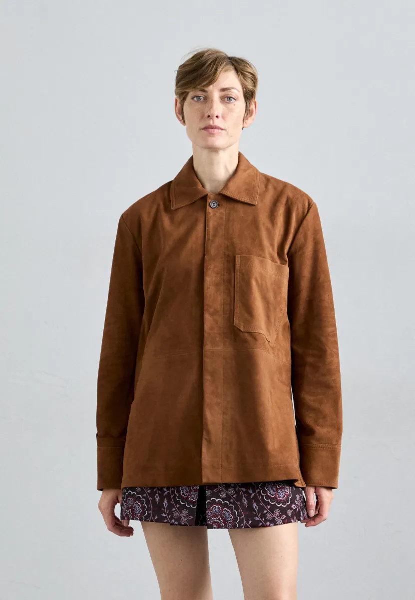 FLORYS - Lederjacke - chocolat