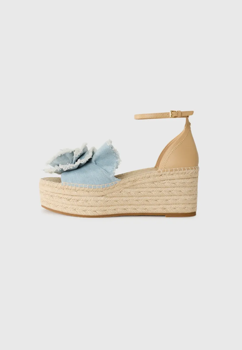 FLOURISH - Keilsandalette - blue/walnut shell
