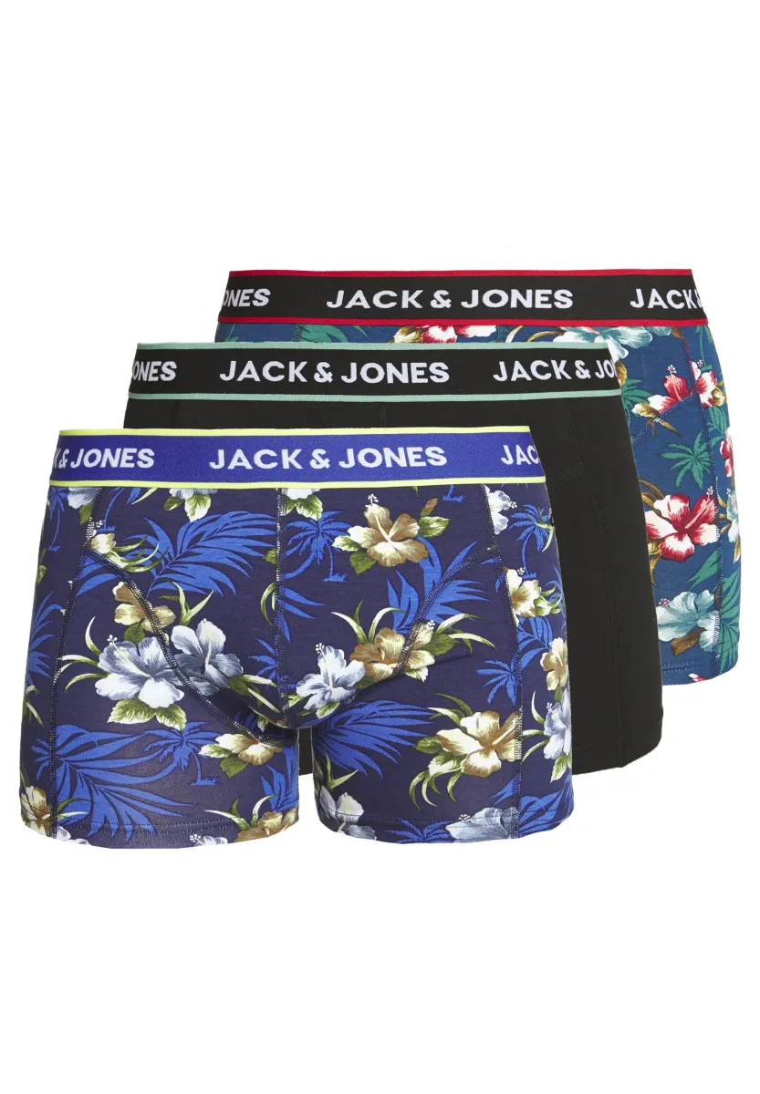 FLOWER TRUNKS 3 PACK - Boxer Briefs - black/bardaboes cherry/maritime blue