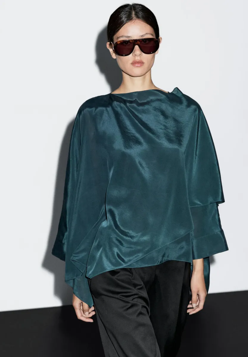 FLOWING -STYLE - Cape - mottled turquoise
