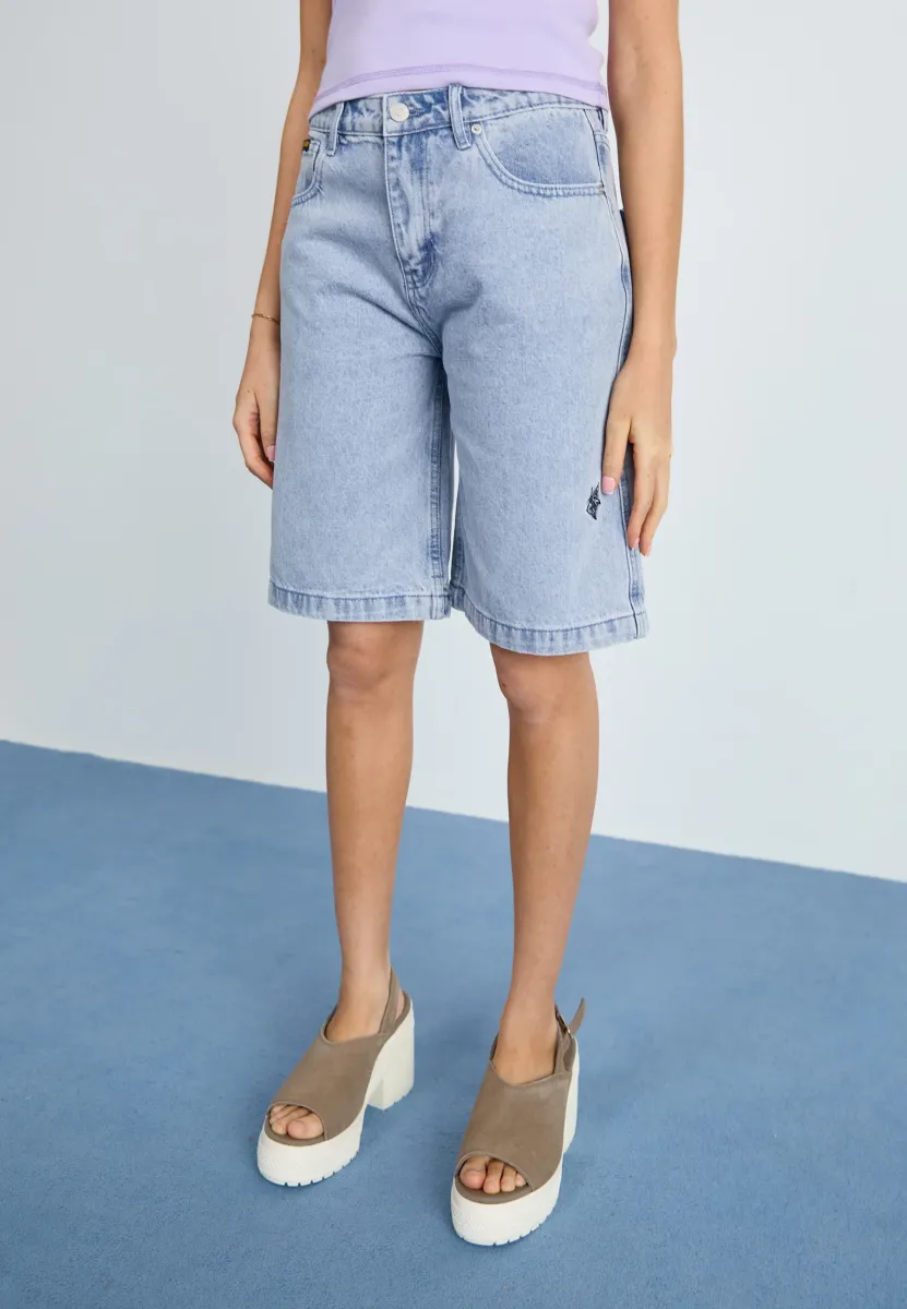 FLUTTER FLASH - Jeans Shorts - lavender stone wash
