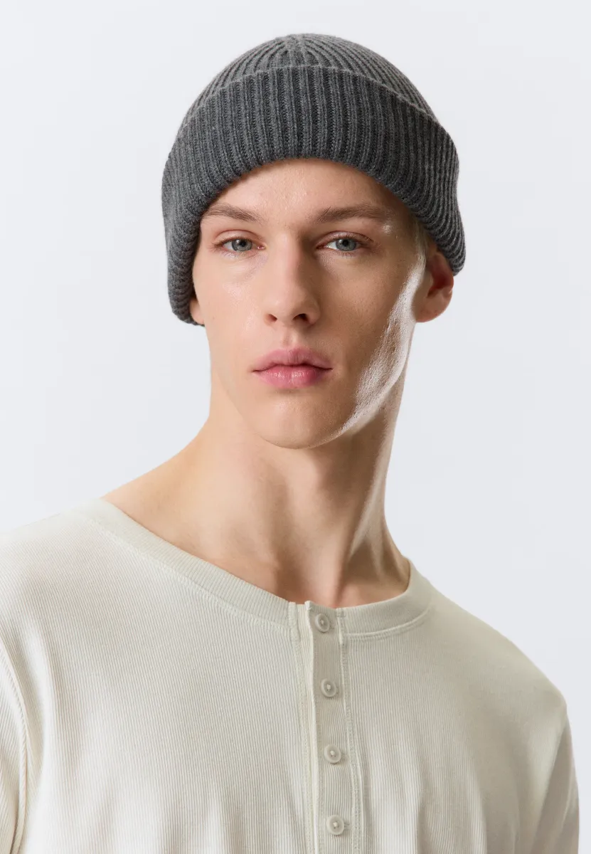 FOLD BEANIE UNISEX - Mütze - dark grey melange