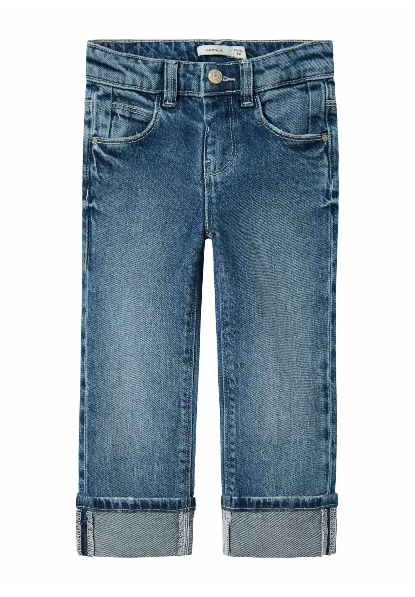 FOLD-UP - Jeans Straight Leg - medium blue denim