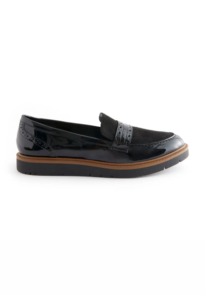 FOREVER COMFORT BROGUE DETAIL CHUNKY STANDARD - Slipper - black