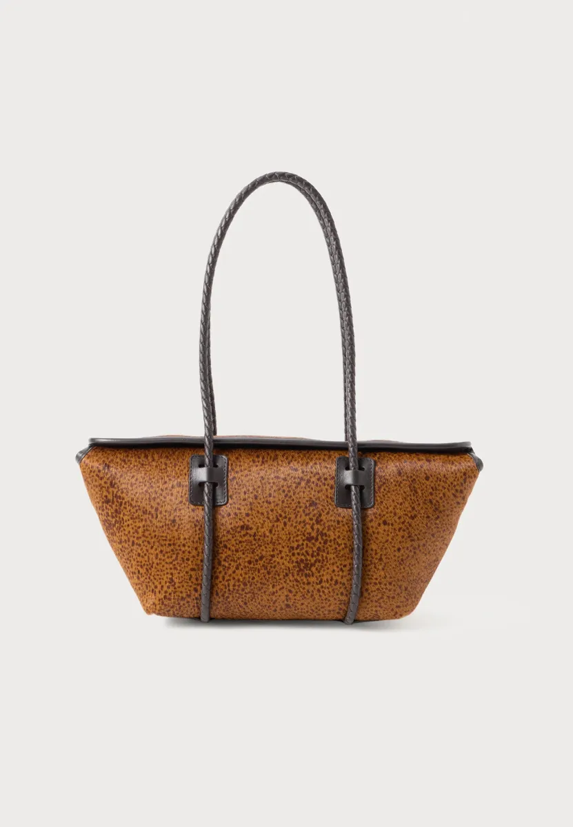 FORNA - Handtasche - dotted tan/dark brown