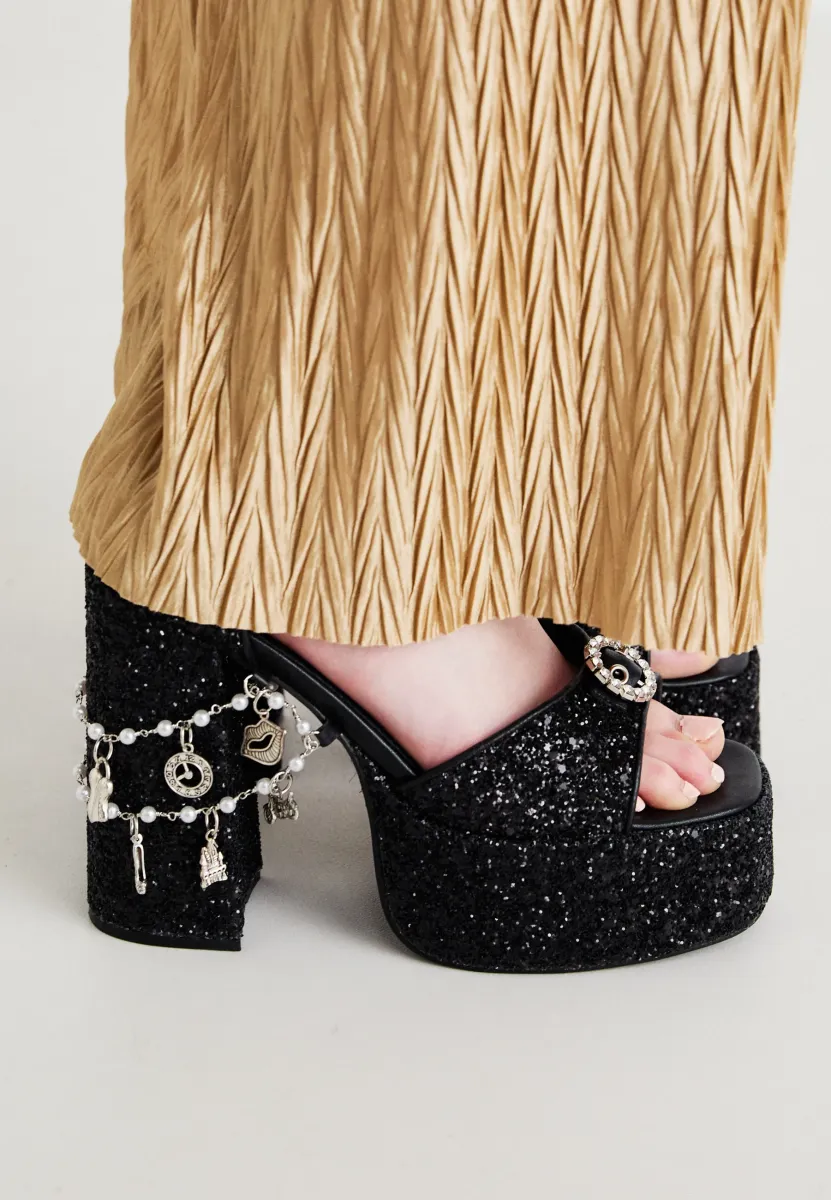 FRANK FURTER CHARM - Plateausandalette - black