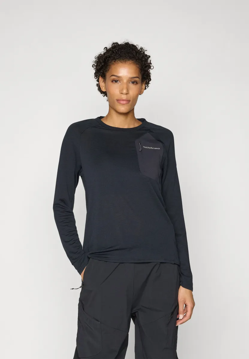 FREELIGHT POLARTEC GRID CREW - Langarmshirt - black