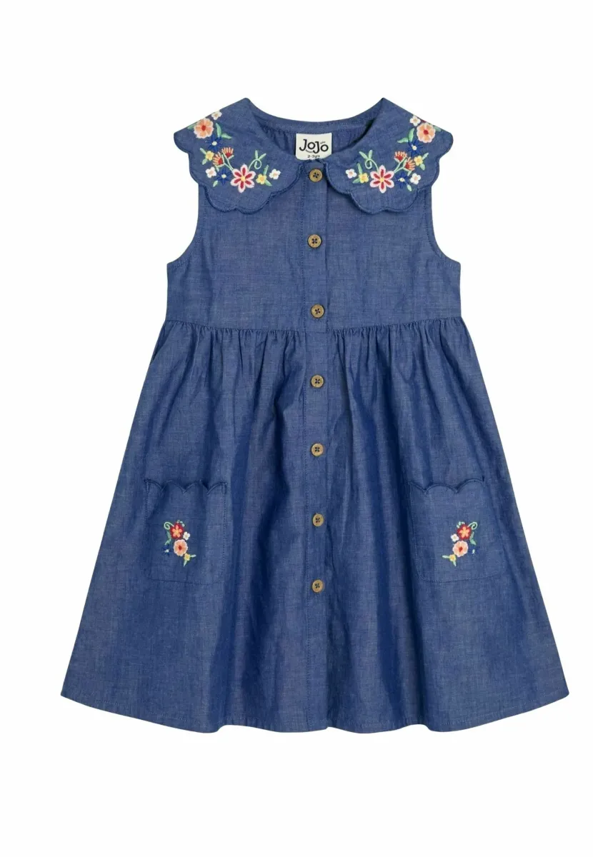 Freizeitkleid - chambray blue embroidered