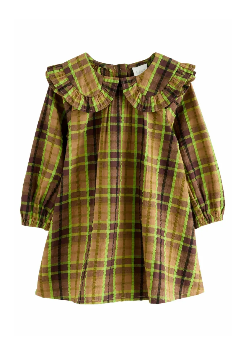 Freizeitkleid - chocolate lime check