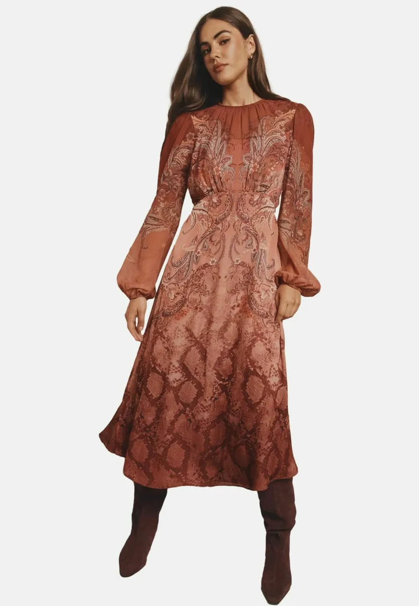 Freizeitkleid - orange printed