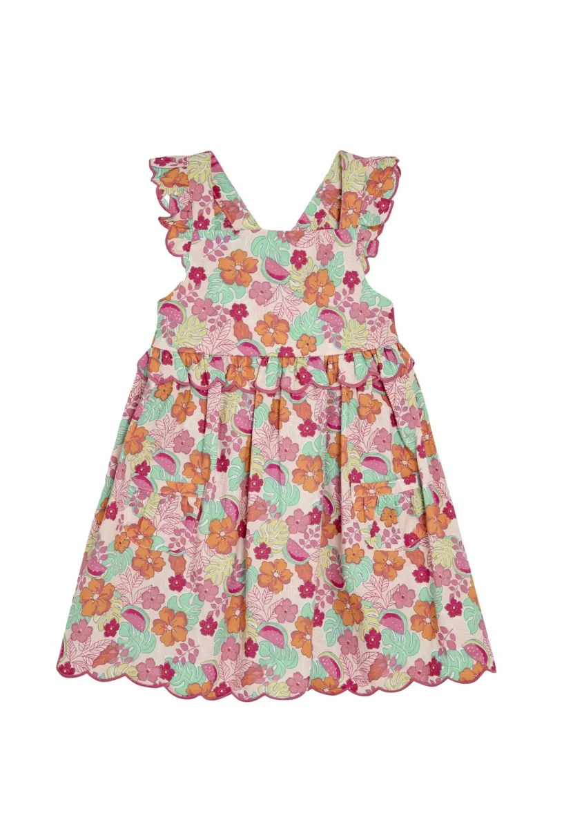 Freizeitkleid - pink jungle floral print