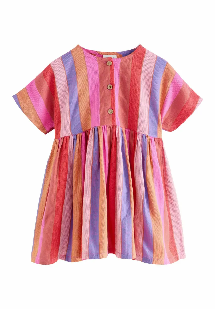 Freizeitkleid - pink red stripe