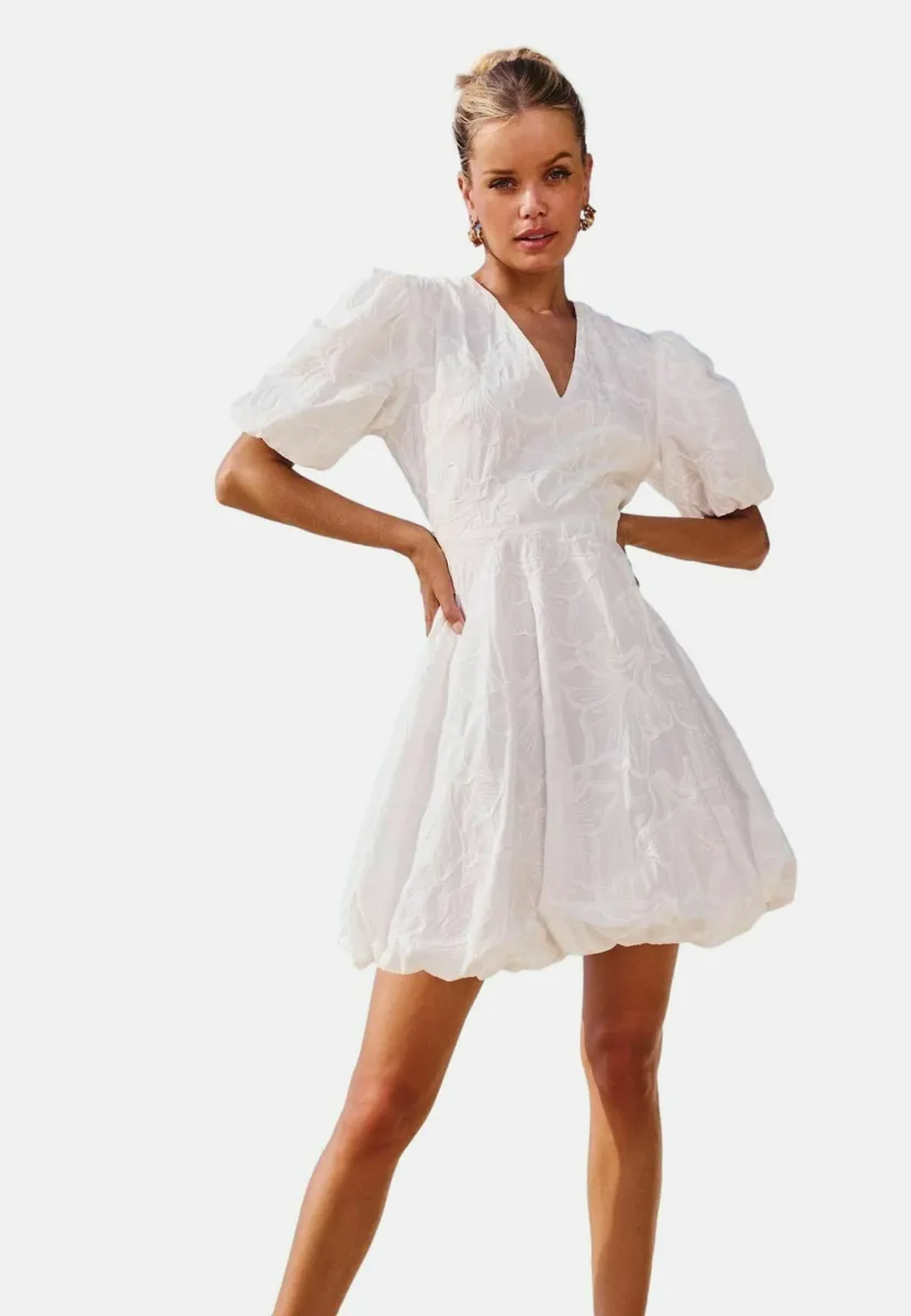 Freizeitkleid - white textured