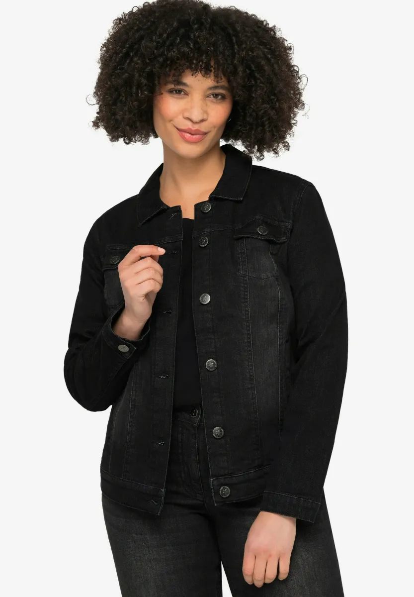 FRIEDA LANGARM - Jeansjacke - black