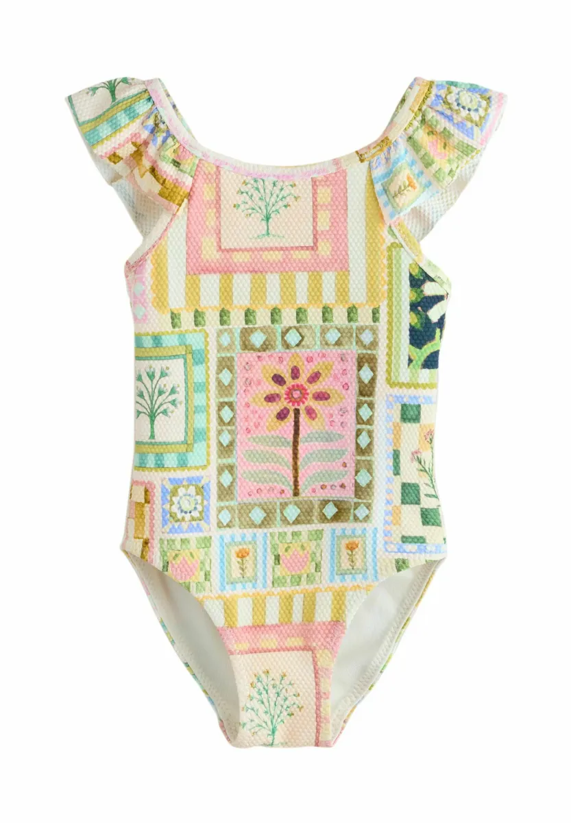 FRILL SHOULDER - Badeanzug - multi patchwork floral