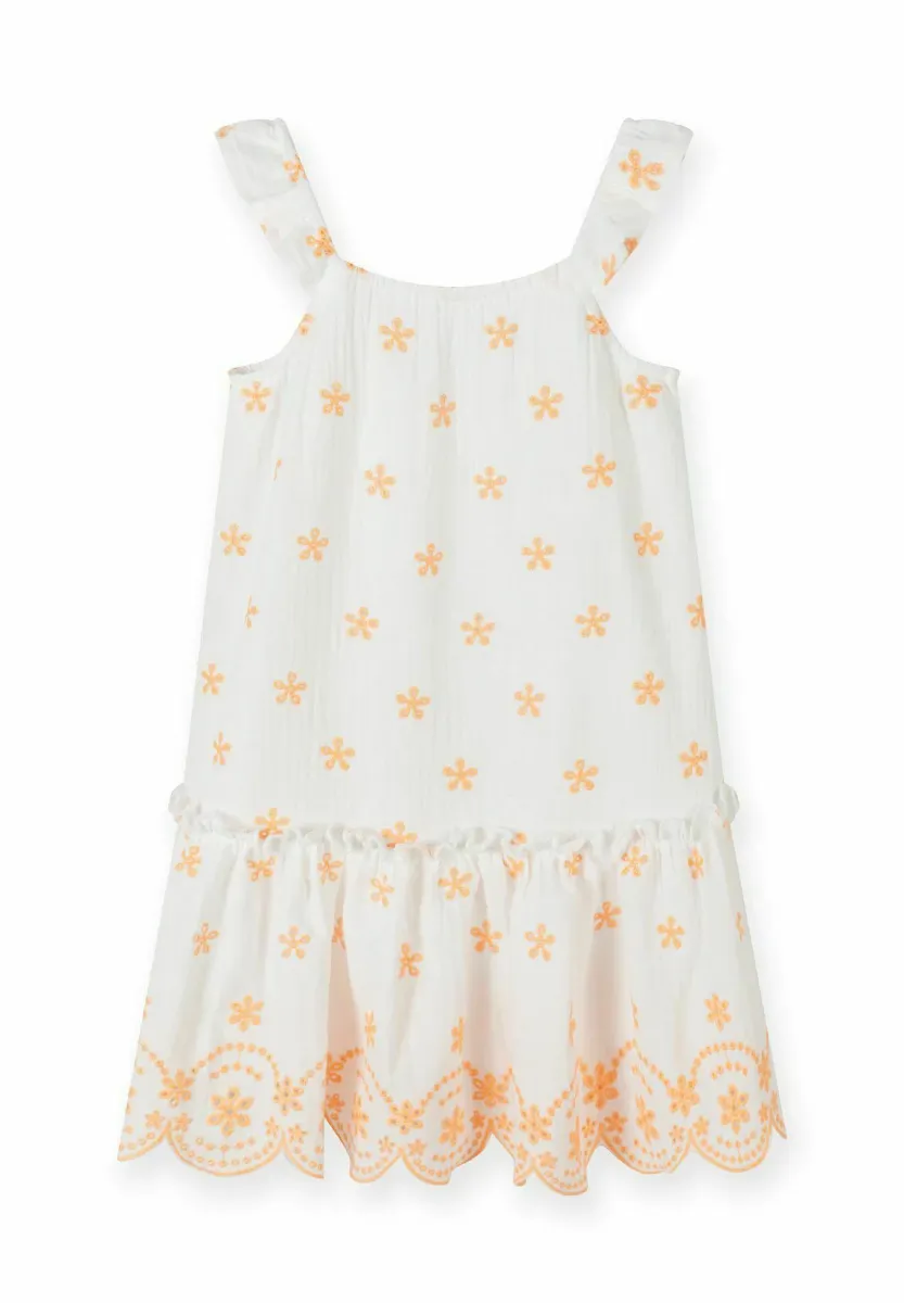 FRILL STRAPS & A-LINE - Freizeitkleid - white