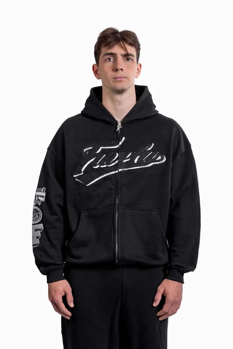 FRONTZIP - Sweatjacke - black