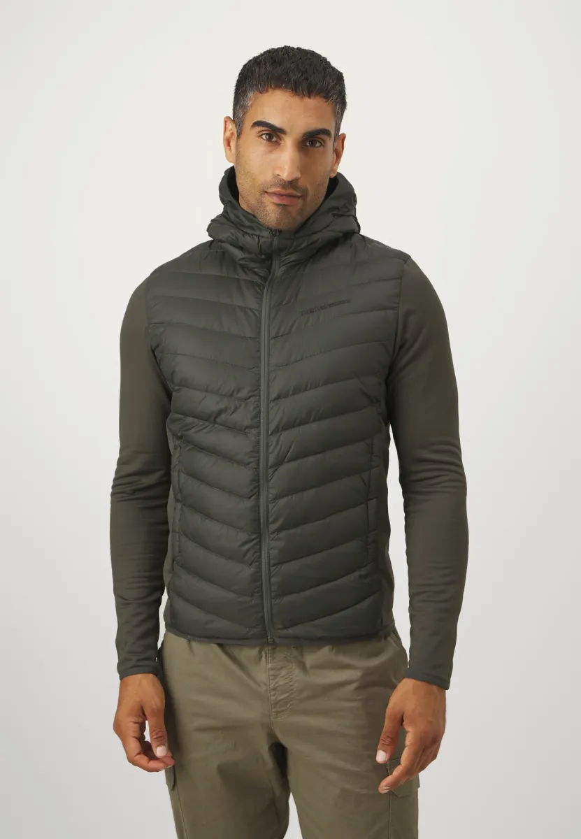 FROST DOWN HYBRID HOOD - Daunenjacke - olive extreme