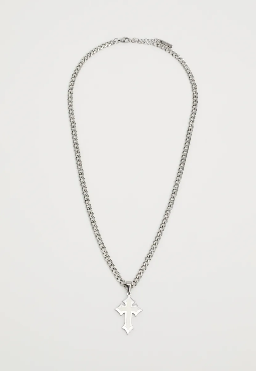 FROZEN CROSS CHAIN UNISEX - Halskette - silver-coloured